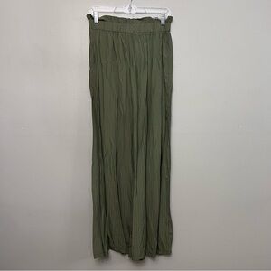 NWT L. Love Olive Green Color High Waist Flowy Pants Size Large